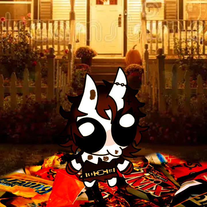 lil fucker got into the candy stash this halloween....