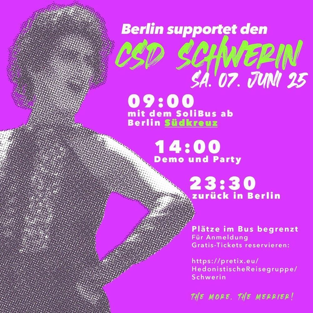 Sharepic berlin suportet csd schwerin, infos wie im text
