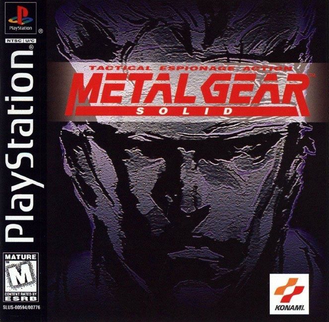 Metal Gear Solid box art on the original PlayStation.
