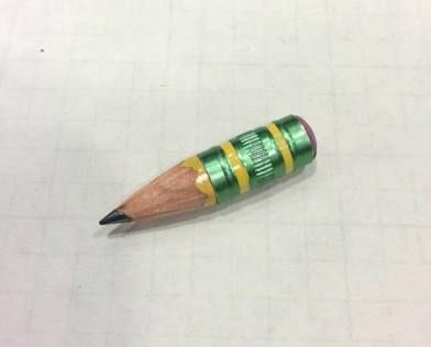 Image of a small pencil with eraser. 