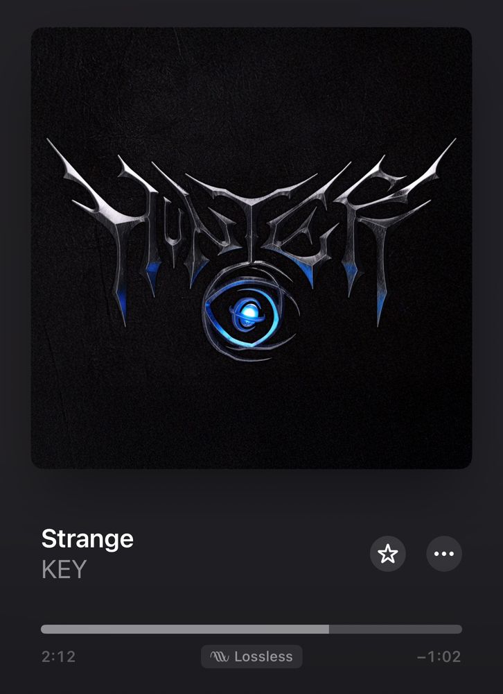 screenshot of Strange by Key playing in a music app