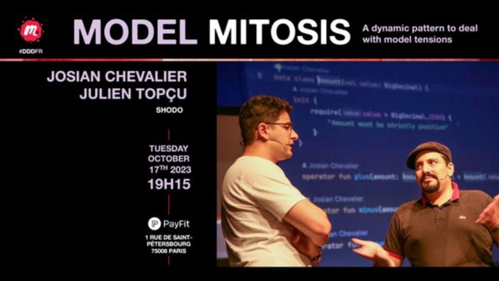 Model Mitosis: a dynamic pattern to deal with model tensions, Tue, Oct 17, 2023, 7:15 PM   | Meetup