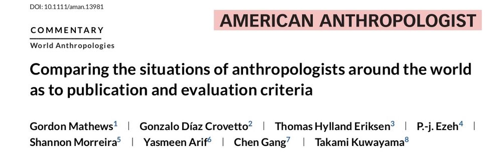 Comparing the situations of anthropologists around the world as to publication and evaluation criteria - WorldAnthropologies - Commentary - American Anthropologist (2024)