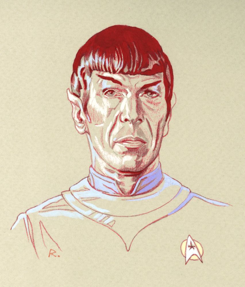 Illustration, a portrait of a Vulcan man from Star Trek The Motion Picture.