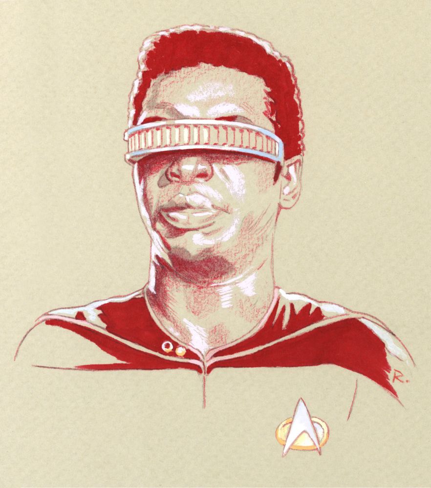 Illustration of a man with a visor over his eyes.