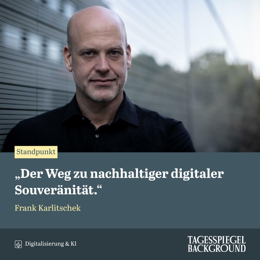 Heutiger Standpunkt vom Politikfeld "Digitalisierung und KI" mit dem Titel "Der Weg zu nachhaltiger digitaler Souveränität." von Frank Karlitschek