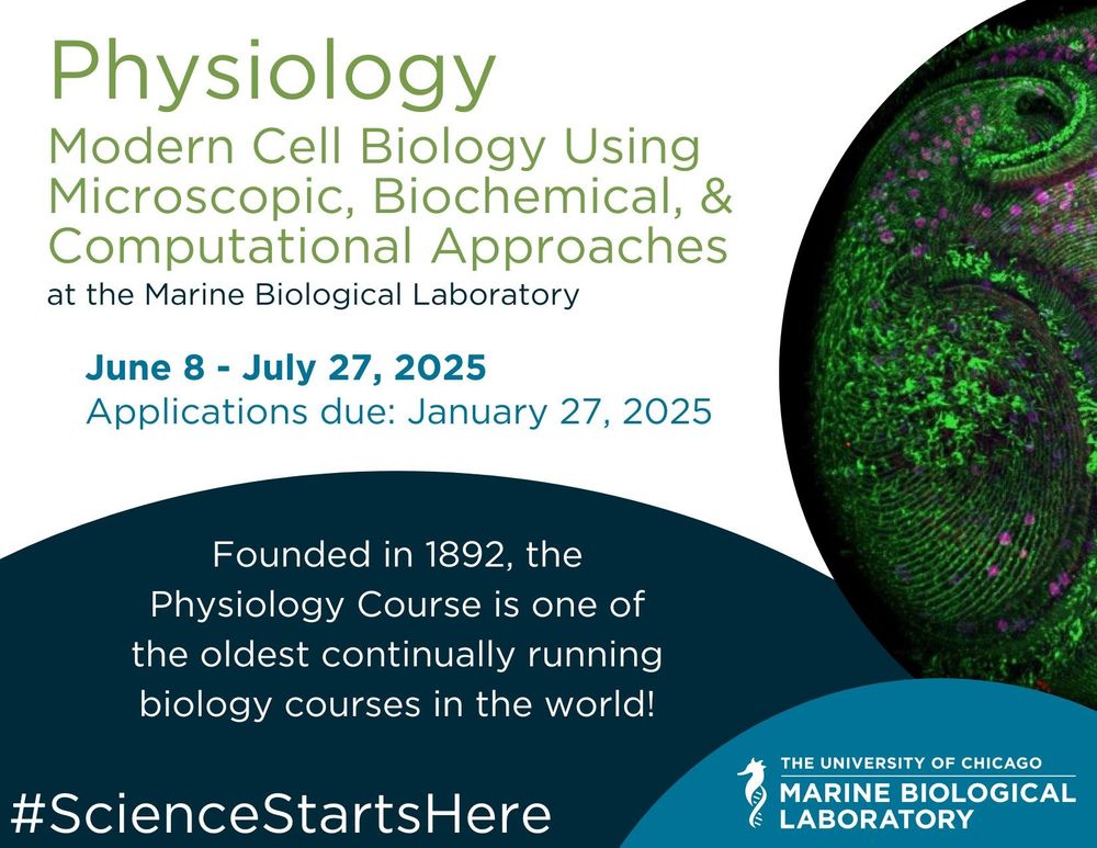 A flyer for the MBL's 2025 Physiology course