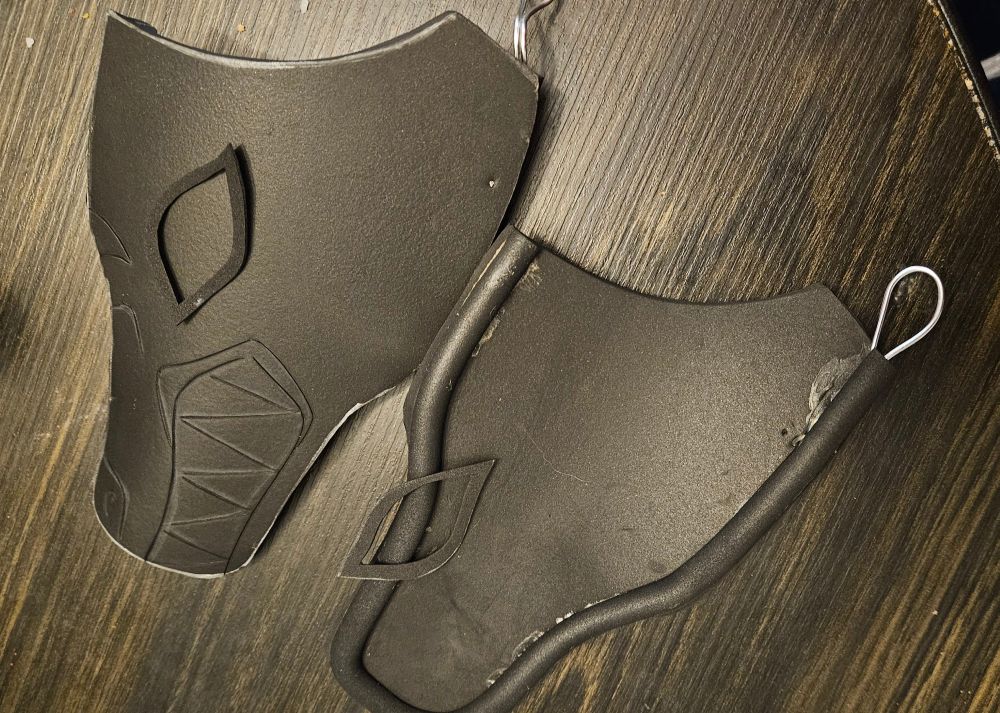 Johnny ear pieces after heat forming and adding trim/wire