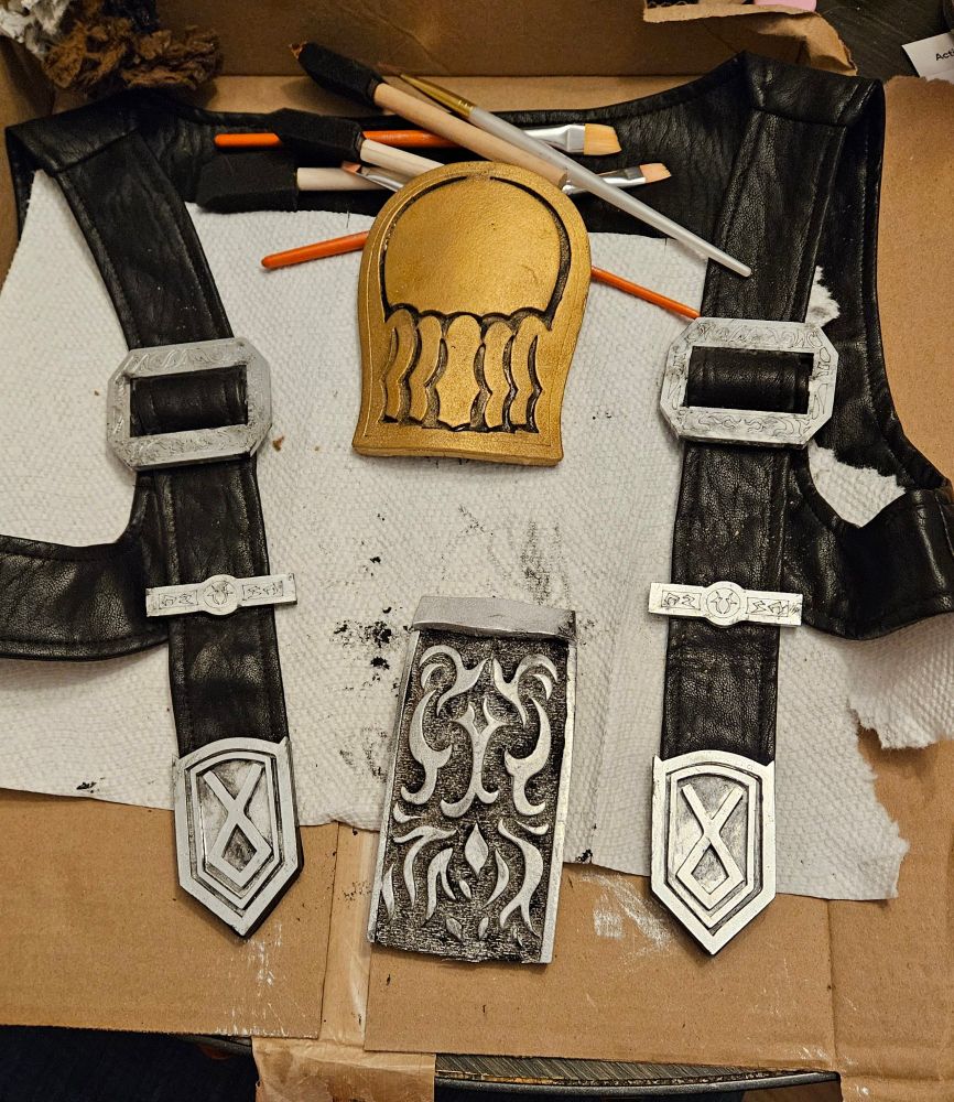 Graha tia pieces after some rub n buff, heat, and paint