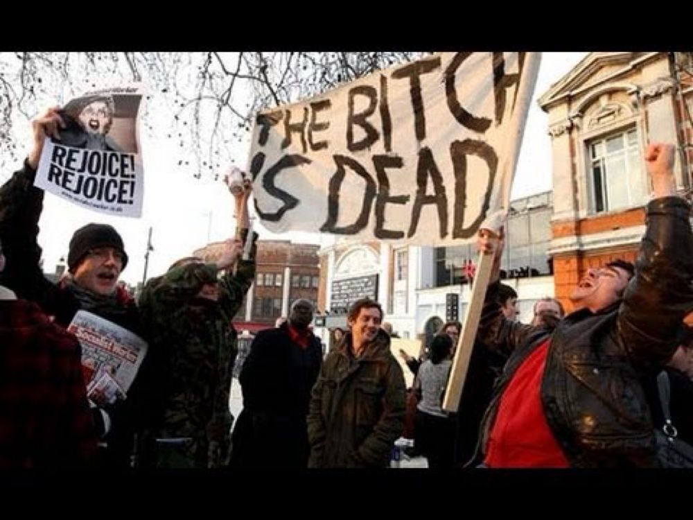 Margaret Thatcher's death celebrated in Brixton