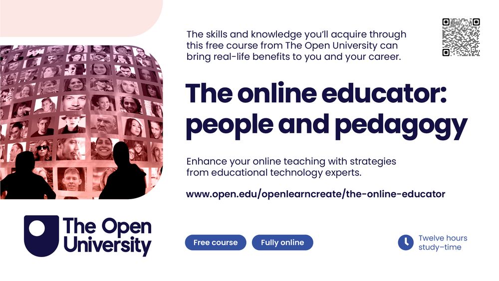 The skills and knowledge you’ll acquire through supported postgraduate study at The Open University can bring real-life benefits to you and your career.

The online educator: people and pedagogy

Enhance your online teaching with strategies from educational technology experts.

www.open.edu/openlearncreate/the-online-educator

Flexible study
Fully online
12 hours study-time