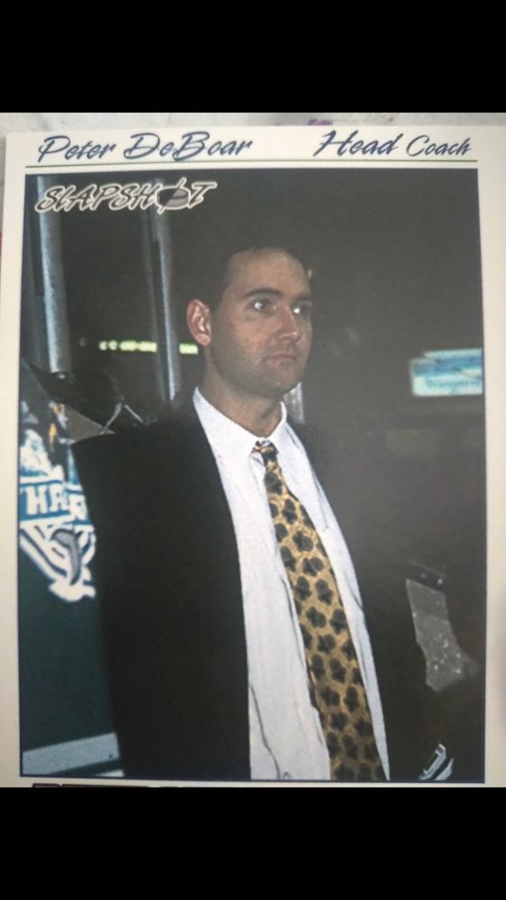 Hockey card picturing Peter “DeBoar” head coach