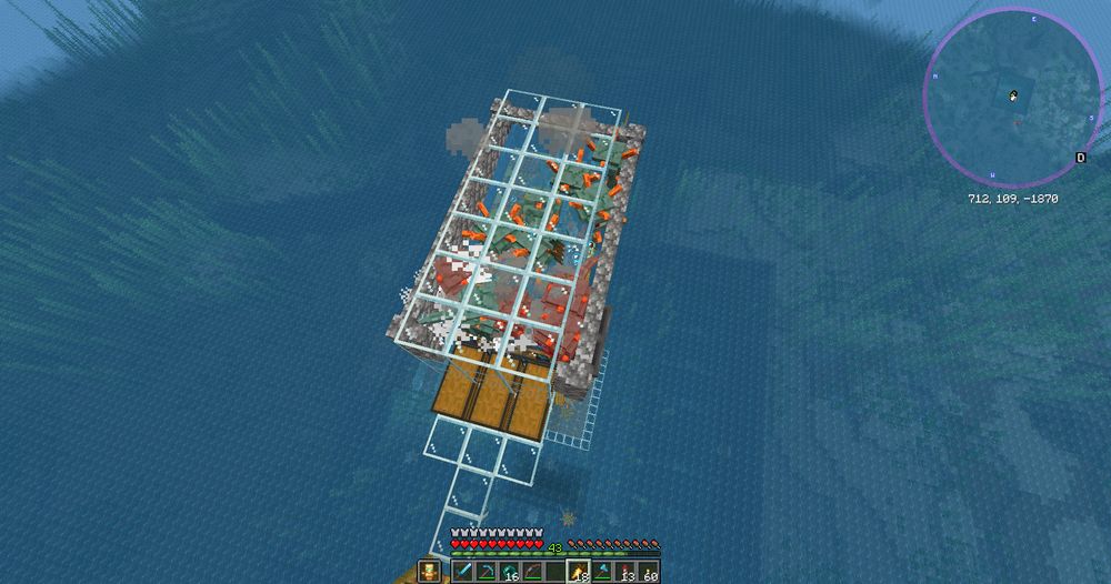 top down view of a guardian farm in Minecraft