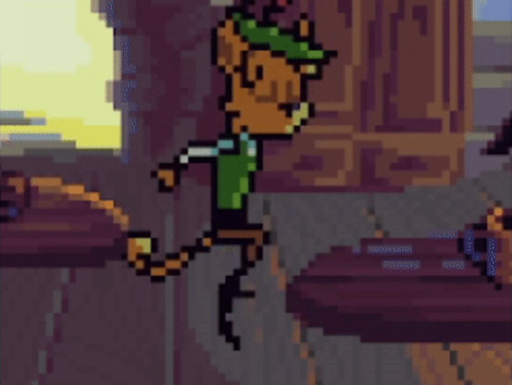 a pixel art of a cat wearing a green hat and holding a cup