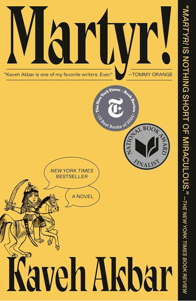 Yellow cover of Martyr! By Kaveh Akbar