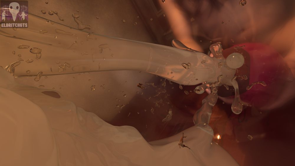 An internal POV of his copious cumshot being unleashed within a huge condom. Some surviving tinies can be seen flying through the air toward an ocean of his hot seed