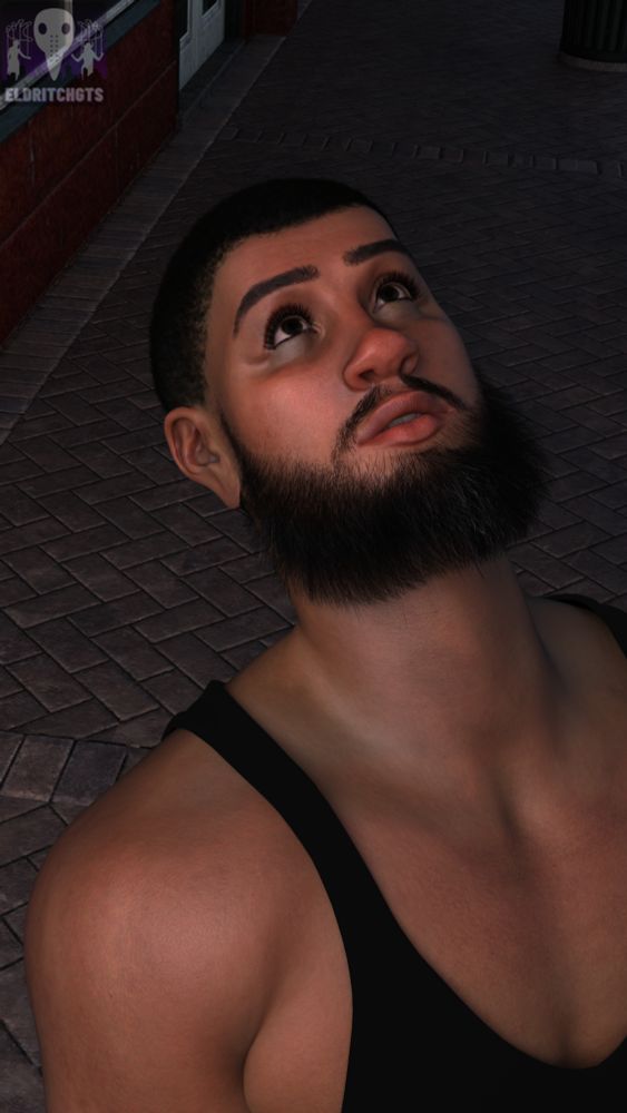 A gent looking up in awe