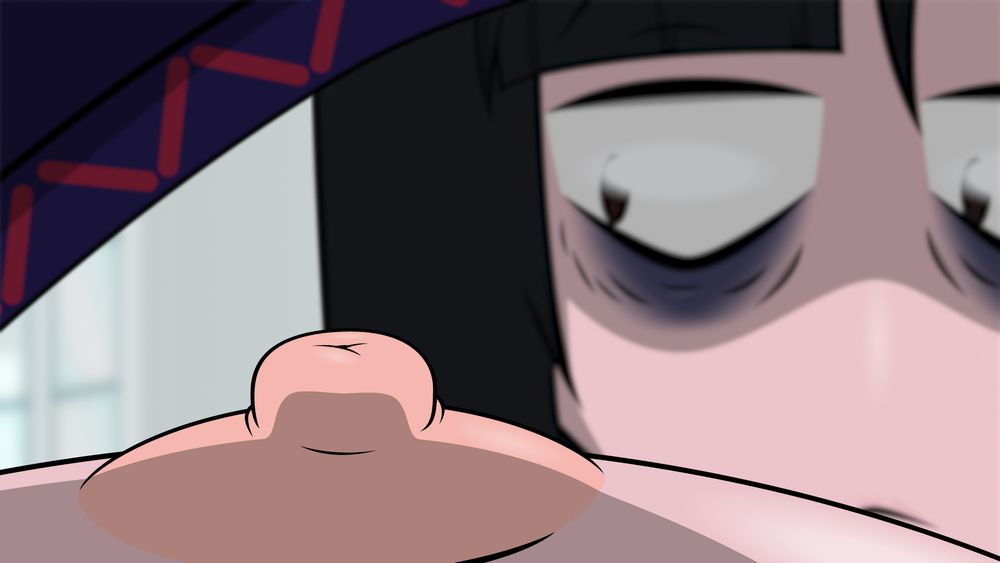 Kuroko looking down her bra. Unfortunately, she can't find what she's searching in there...