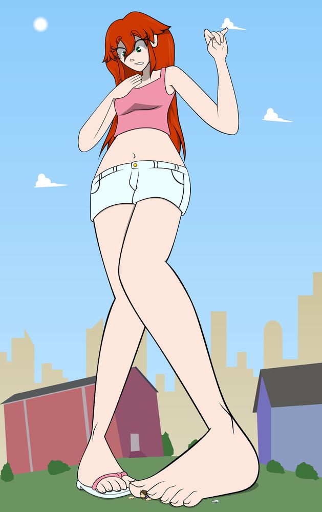 A giant-sized Karin accidentally stepped on a boy.