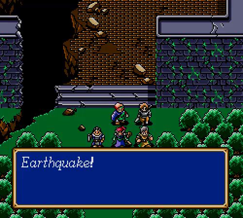 a screenshot of a video game that says earthquake on the screen