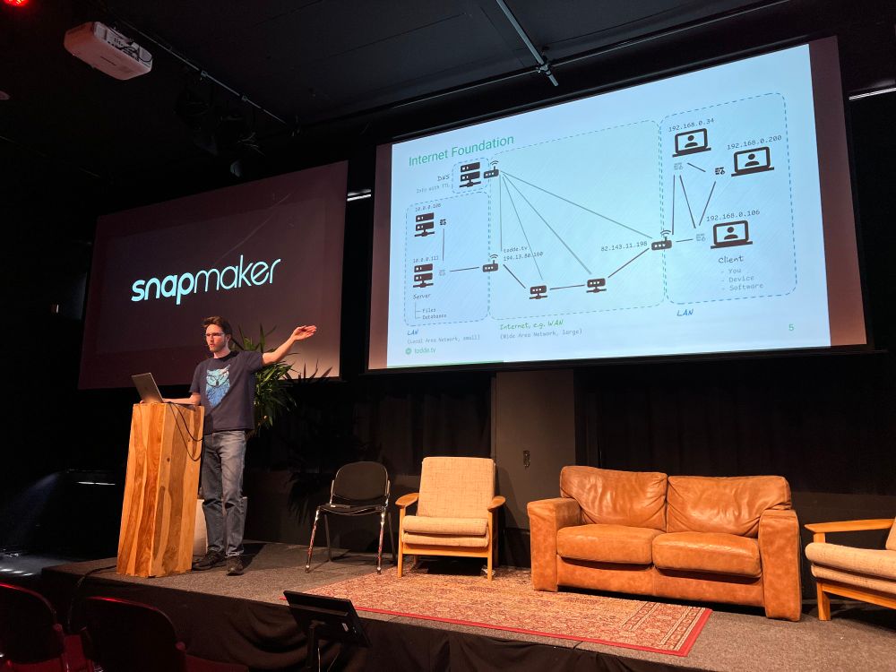 Photo of Thorsten Seyschab @toddeTV on stage.