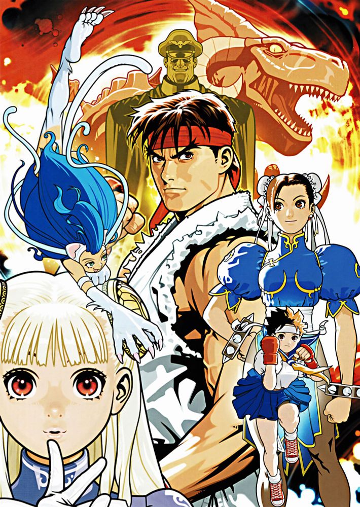Capcom Fighting Jam aka Capcom Fighting Evolution in North America clean artwork  by Shinkiro.