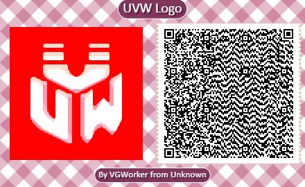 The QR code for the UVW flag in case anyone would like to download it for their own island.