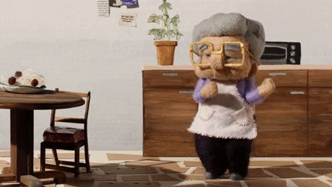 Dancing granny from Mighty Oak design agency