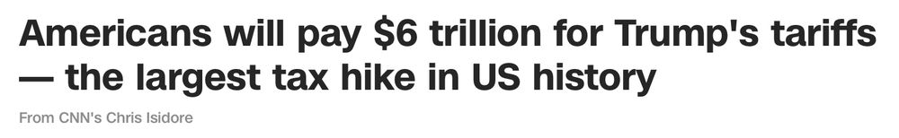 Americans will pay $6 trillion for Trump's tariffs
- the largest tax hike in US history