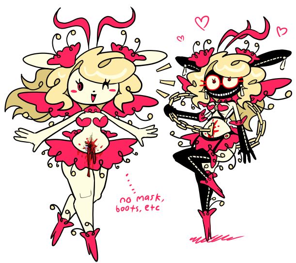 Flower fairy! Oh, that's a bloody gash in her stomach, lovely.