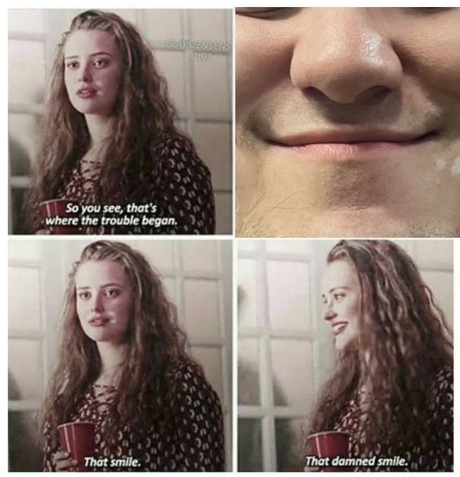 It's a cross between the That Damn Smile meme and Ed's Smiling Man thing.