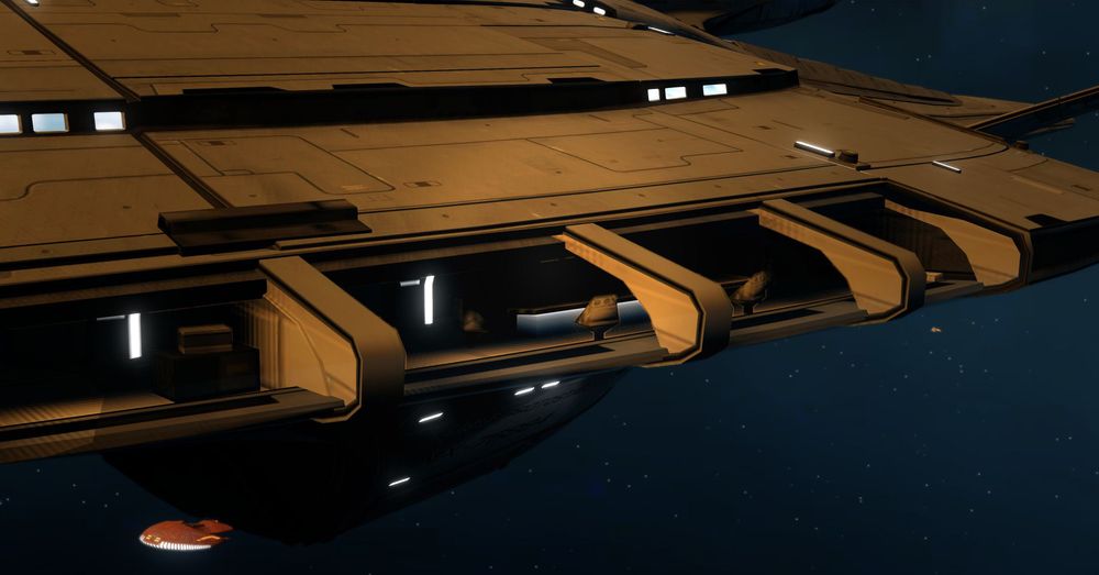 Star Trek Online screenshot - closeup of the port side observation lounge on the USS Protostar, complete with a low-poly model of the room visible through the window.
A Ferengi D'Kora class ship is also visible in the background, (I guess Nandi convinced Dal to let her be in these pictures).