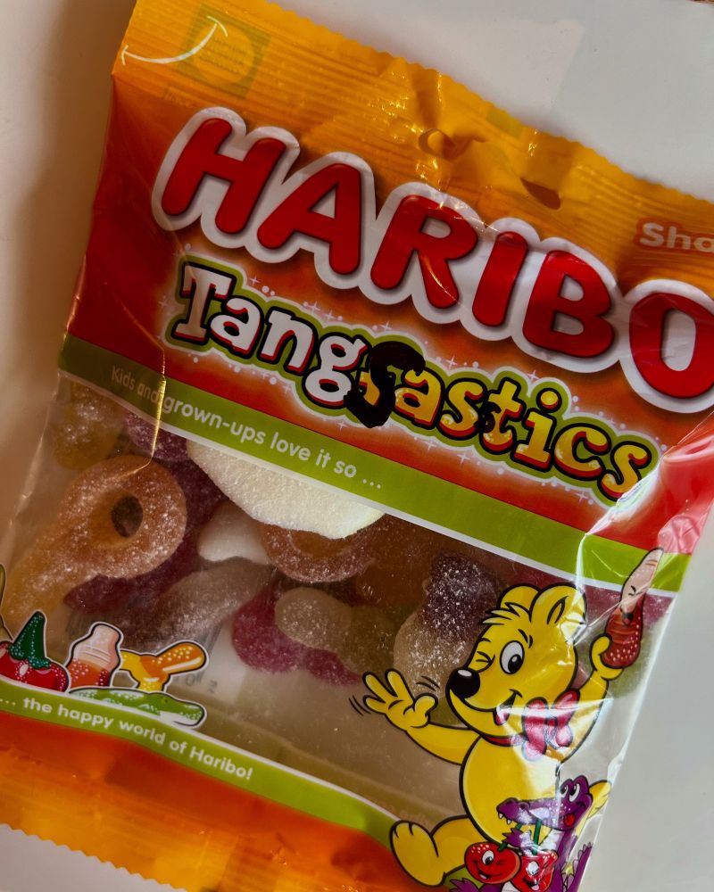 The front of a packet of haribo 