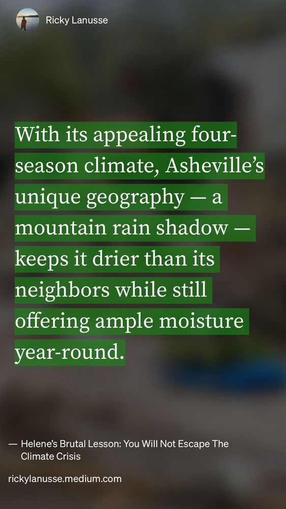 With its appealing four-season climate, Asheville’s unique geography — a mountain rain shadow — keeps it drier than its neighbors while still offering ample moisture year-round.