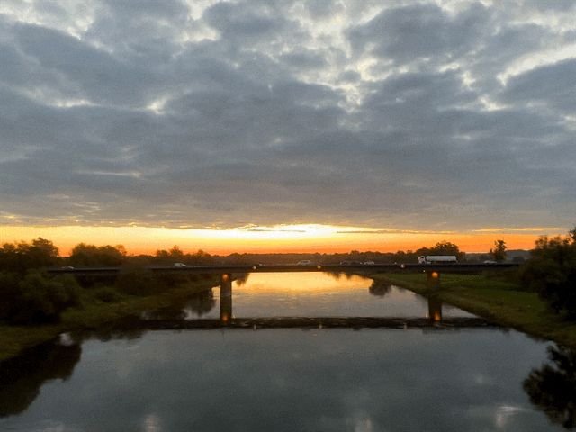 sonnenaufgang elbbrücke bei roßlau