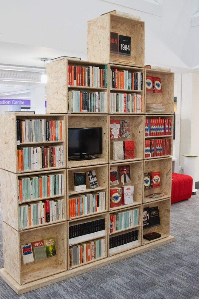 Part of The Winston Smith Library of Victory and Truth, an exhibition by the artist Hans K Clausen displaying 1,984 copies of George Orwell's novel 1984. In the University of Stirling Library until Saturday 1 March 2025.