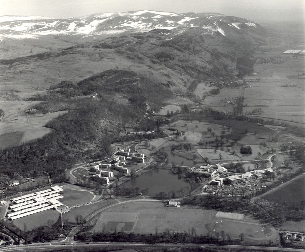“The particular character of the site derives from its comparatively intimate scale in contrast with the vastly greater scale of the natural landscape which surrounds it." From The University of Stirling Development Plan, 1968 (UA/C/12/1/9)