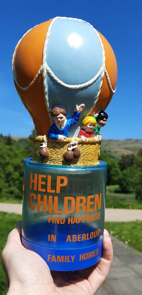 Collection box for Aberlour Children's Charity from the 1960s. Part of the Aberlour Children's Charity Archive, held in the University of Stirling Archives.