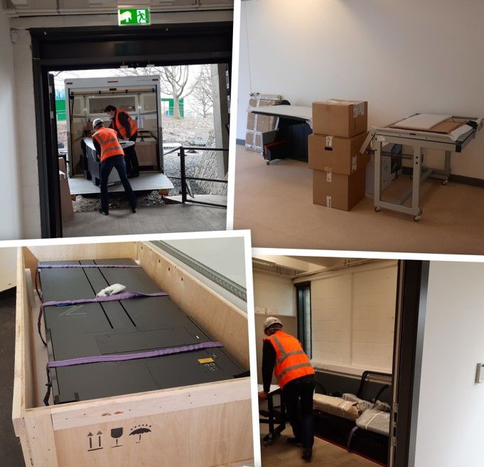 Zeutschel ScanStudio arriving at the University of Stirling Library, 31 March 2021.