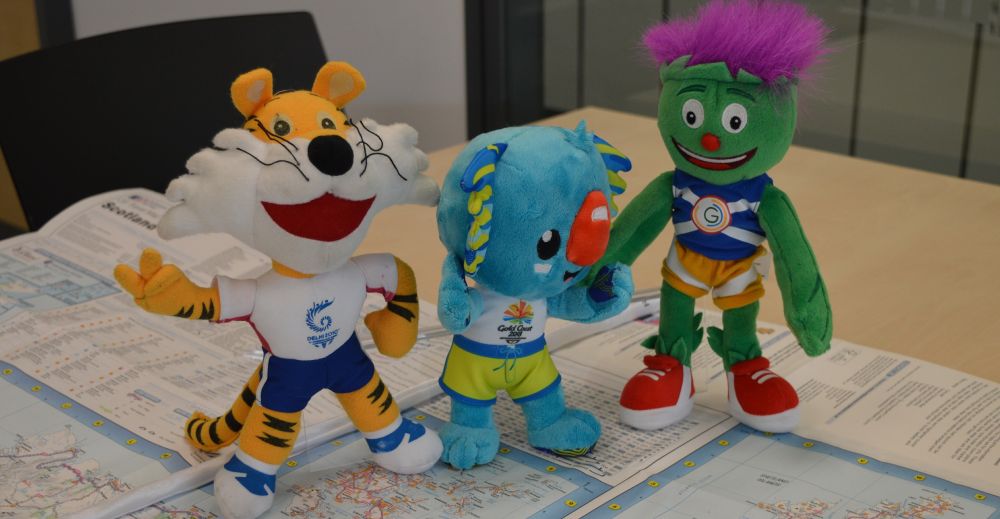 Mascots for the 1998, 2024 and 2018 Commonwealth Games.