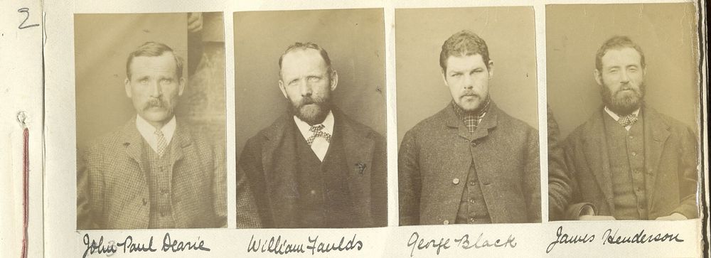 Photographs of male patients of Stirling District Asylum, 1890. From Male Case Book (ref. SD/1/4/9).