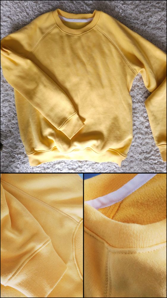 Detail pictures of a pale yellow sweater I've seen. 