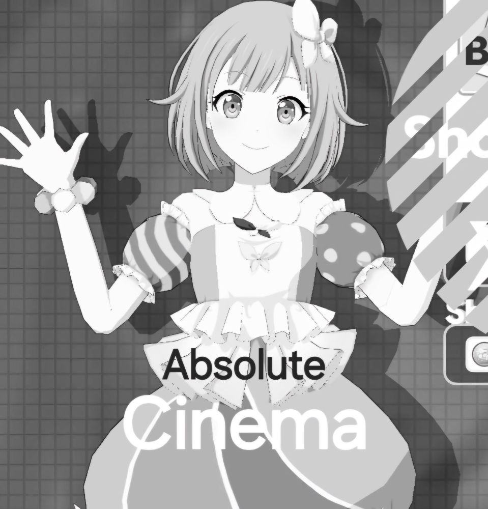 Ena from the hit game Project Sekai declaring absolute cinema
