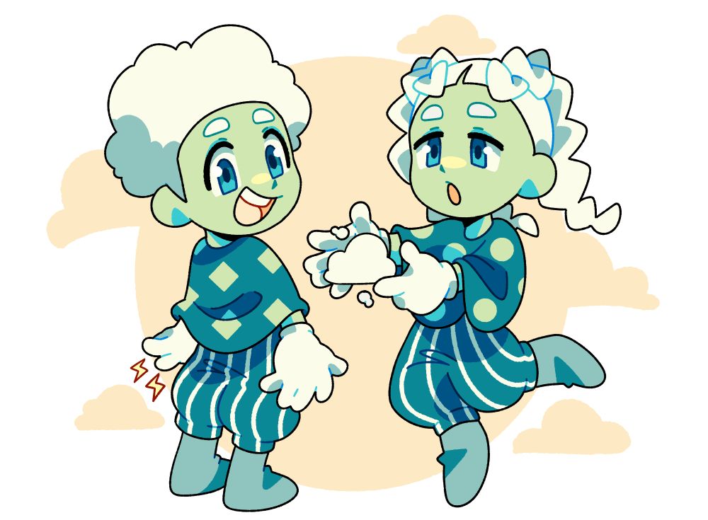 Revenge for T0MN00K of their characters Gust and Gale! They are both wind Djinns and Gust is creating lightning while Gale is creating clouds!