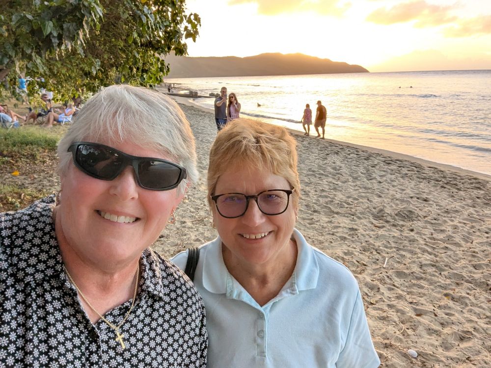 Sue and Ann at Cane Bay