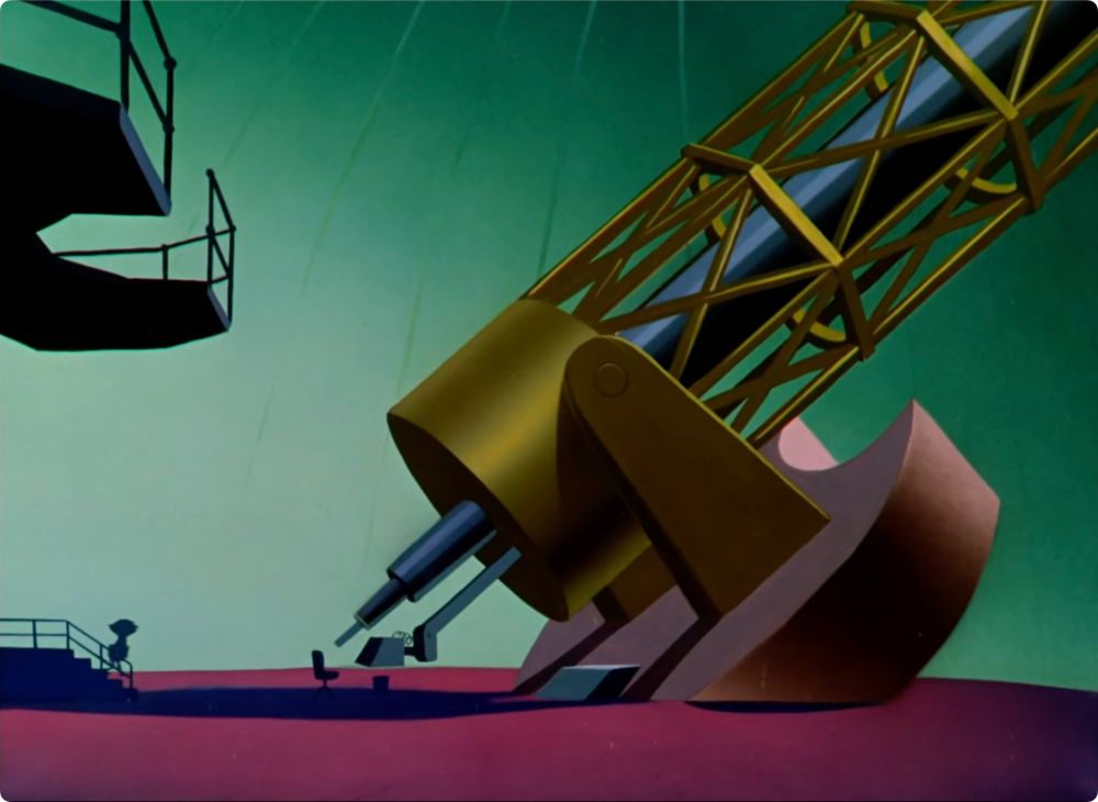 gargantuan telescope from the Looney Tunes cartoon "The Hasty Hare"