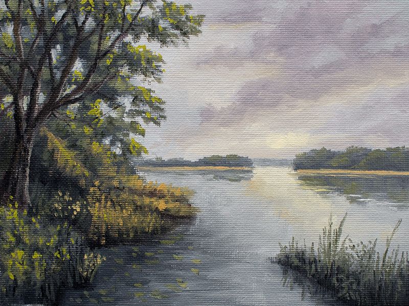 6x8" oil painting on cavas, estuary in Florida