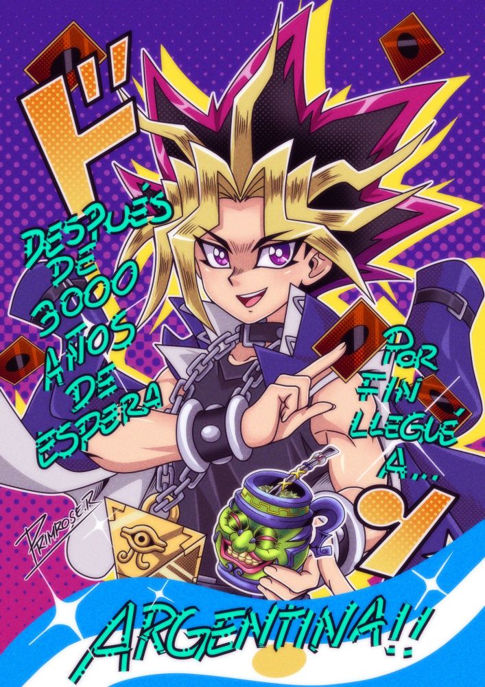 Ilustración hecha para celebrar la llegada del manga de Yu-Gi-Oh a la Argentina 🇦🇷