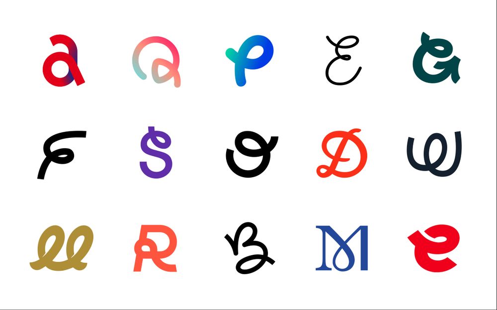 loop letter logos, lettering
