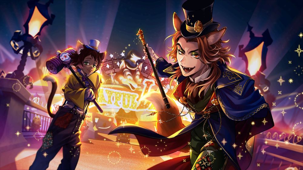 The only actual palpable villain thus far, Fellow Honest and his ward/sidekick Gidel - Twisted Wonderland